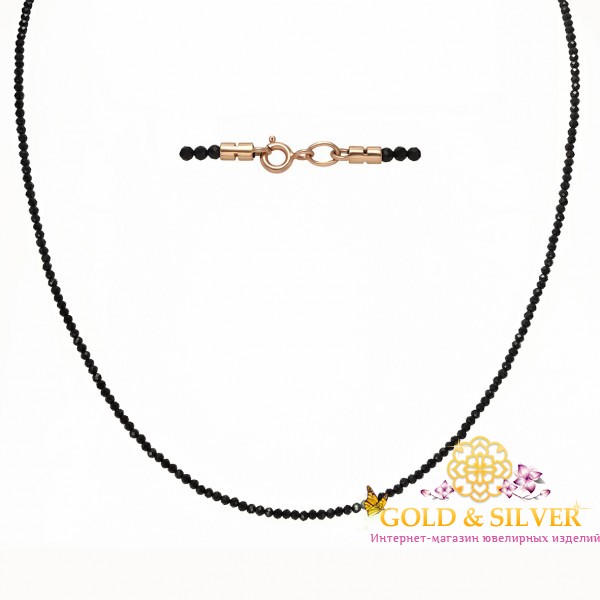 Жіноче золоте кольє з агату "Чорне і біле" 869343 , Gold &amp Silver Gold & Silver, Украина